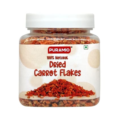 Puramio 100% Natural Dried Carrot Flakes, 100 gm
