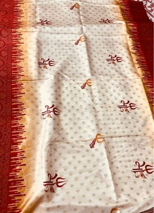 Bengali Red & White Saree