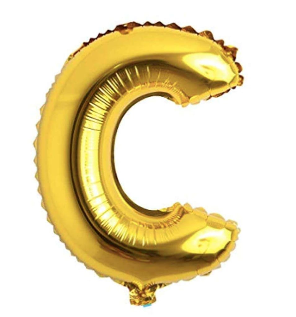 16" Letter C Golden Balloon - Party and Festive Needs | Buy online on ZillyBuy