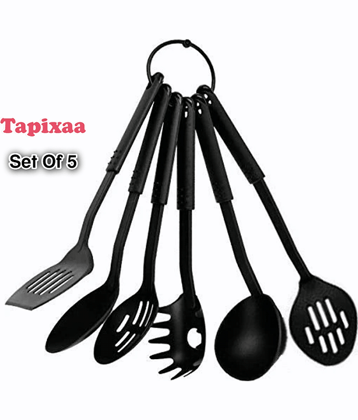 Tapixaa Black Virgin Plastic Lifting Spatula ( Pack of 6 )