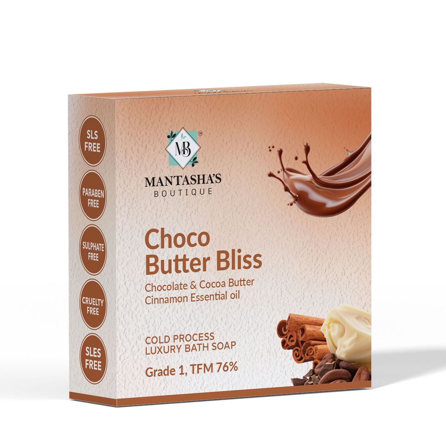 CHOCO BUTTER BLISS  CHOCOLATE, COCOA BUTTER & CINNAMON Soap