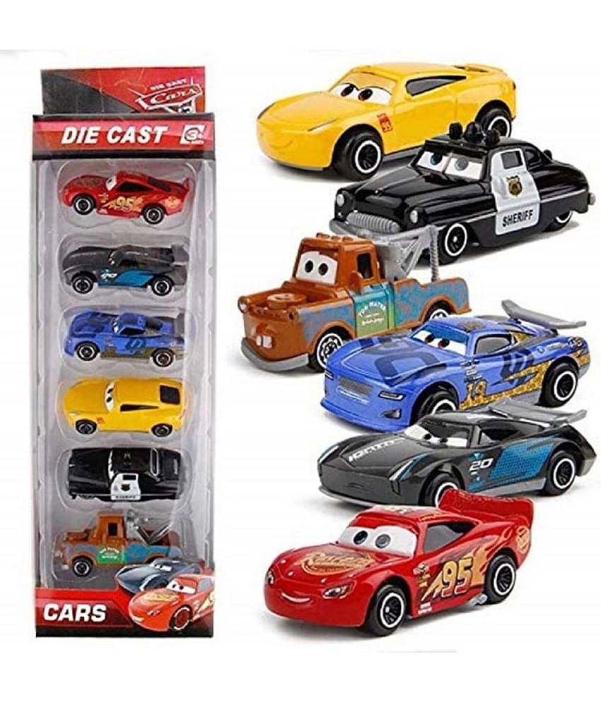 FEDIFU Mini Metal Die Cast Car Set of-6 Toy Vehicle Play Set Free Wheel High Speed Unbreakable Car for Kids, Small Racing Car for Exciting Playtime Adventures, Movie Vehicles Car for Kids