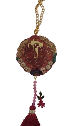 Elegant Golden Cross Car and Wall Hanging Decor