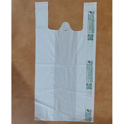 Enviclean White W-Cut Grocery Bag (100kg) | High-Visibility Clean Finish | Supermarket & Pantry Use