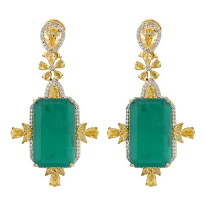 Daniella - Green Doublet Earrings-Green