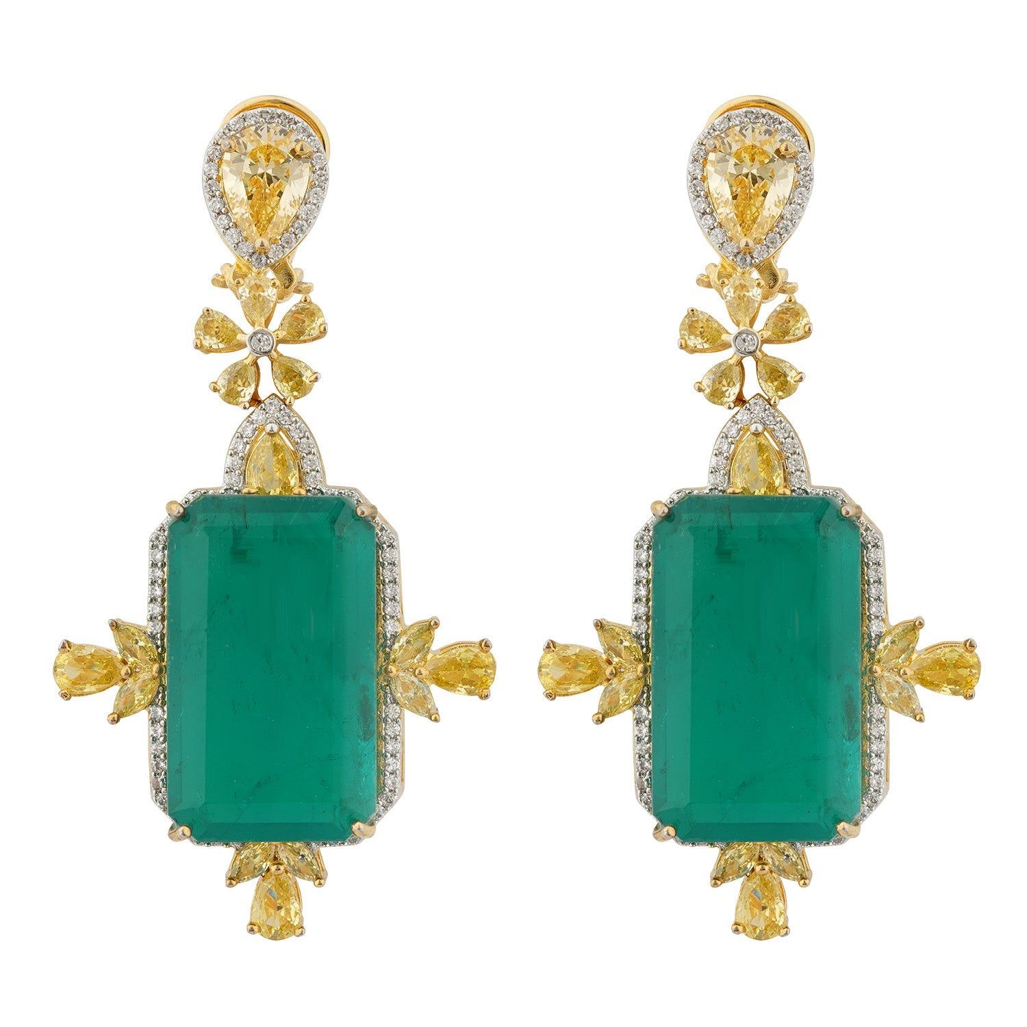 Daniella - Green Doublet Earrings-Green