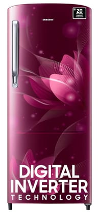 Samsung 183 L, 3 Star, Digital Inverter, Direct-Cool Single Door Refrigerator (RR20C1723R8/HL, Blooming Saffron Red, 2024 Model) Red