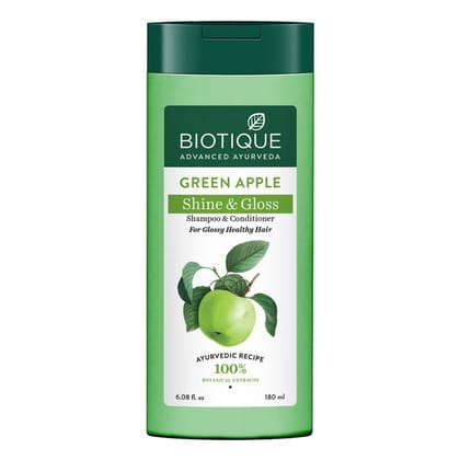 Biotique Green Apple Shine & Gloss Shampoo with Conditioner 180ml Biotique Green Apple Shine & Gloss Shampoo with Conditioner 180ml