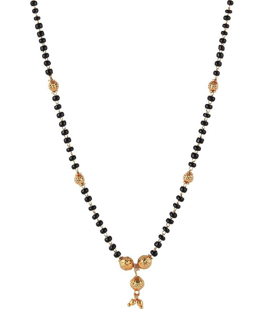 Jewellery StylishGold plated Wedding Mangalsutra Tanmaniya Necklace Black Beaded Mangalsutra Long chain