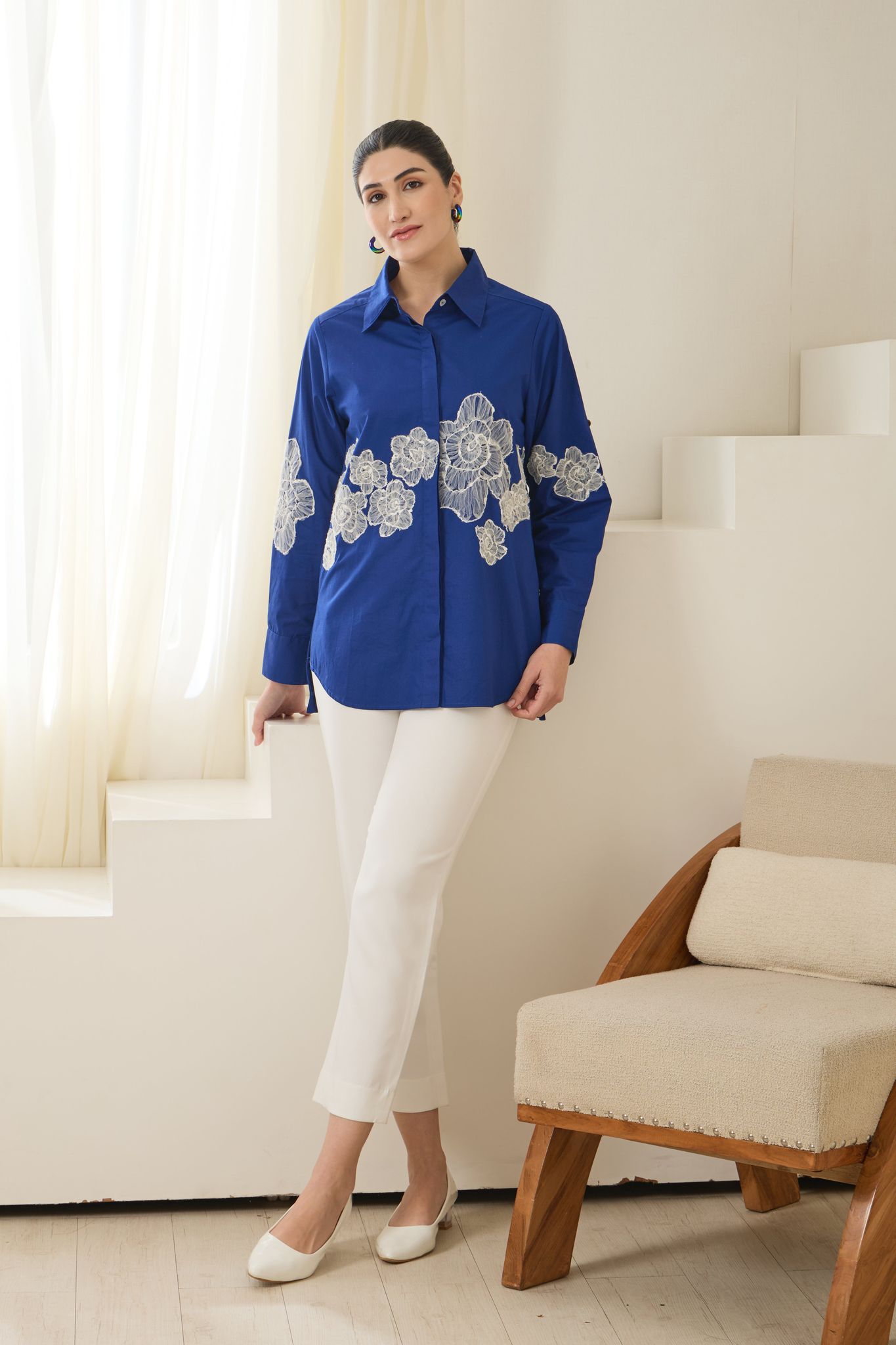FANTASY POPLIN SHIRT-Ultramarine / Poplin / XXS