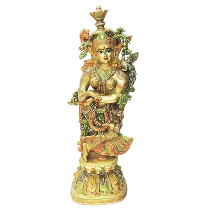 Brass Radha Idol – Traditional Brass Hindu Goddess Home Decor Statue, Height : 36 Inch (BSMAS1815 R)