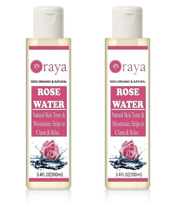 ORAYA 100 % Pure & Natural Rose Water Cleanser 100 ml Pack of 2