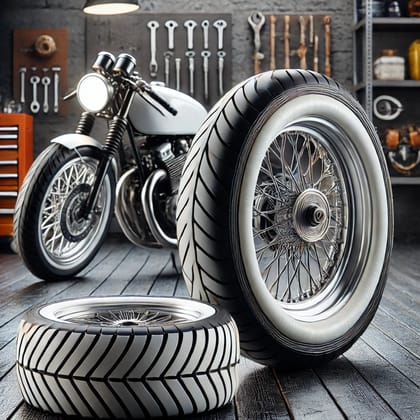 Tyre Side White Wall For Cars and Motorcycles-8" (Set Of 4)