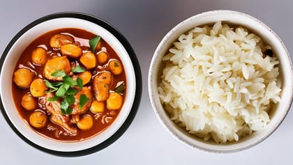 Jowar/bajra/multi millet/atta roti/ rice + chole