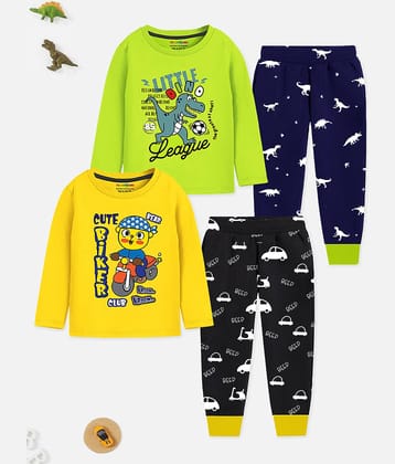 Trampoline Pack of 1 Boys Cotton Blend Nightsuit Set ( Multicolor )