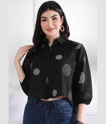 Vbuyz Women's Cotton Crop Top ( Black )