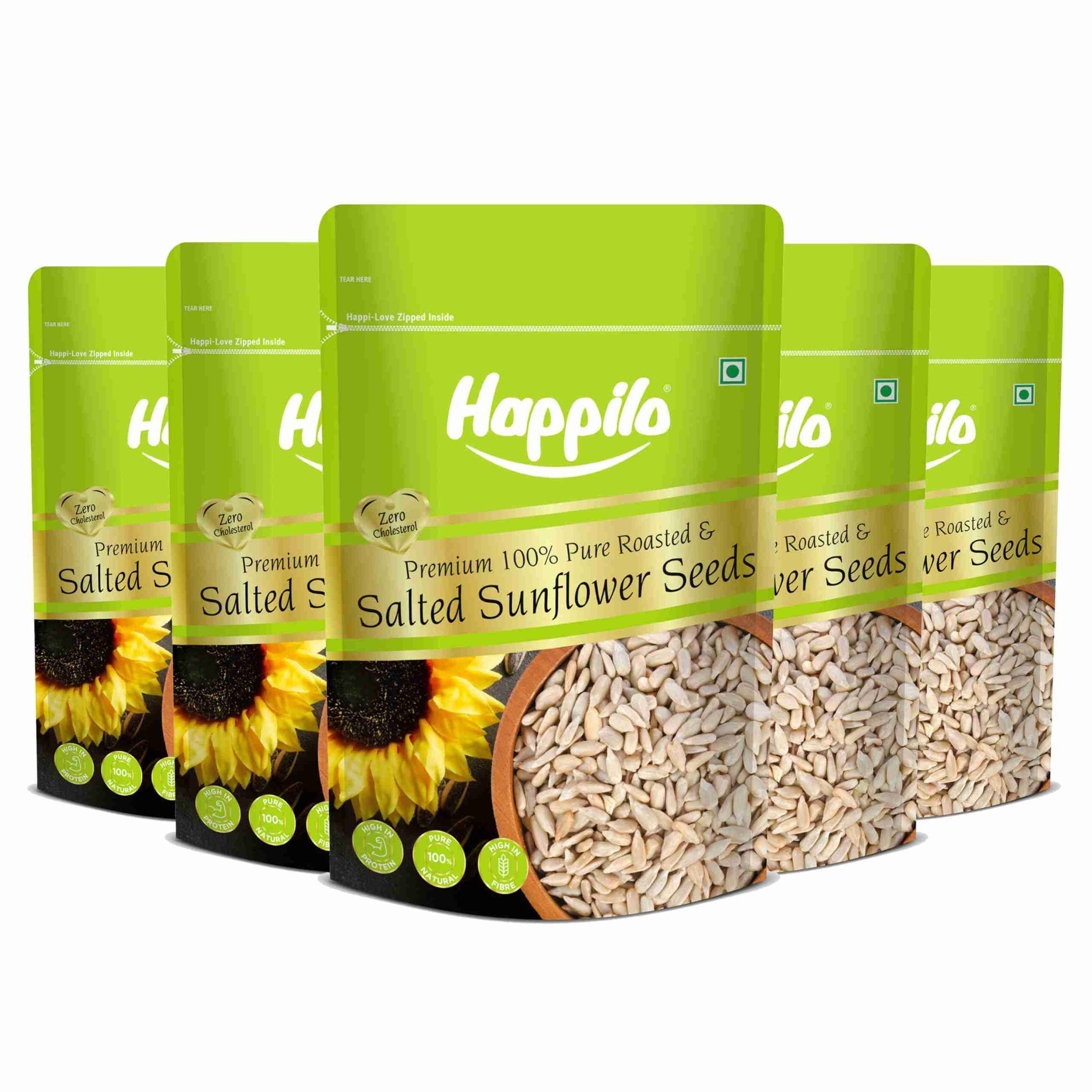 Happilo Premium Roasted & Salted Sunflower seeds (No shells) 250g (Pack of 5)