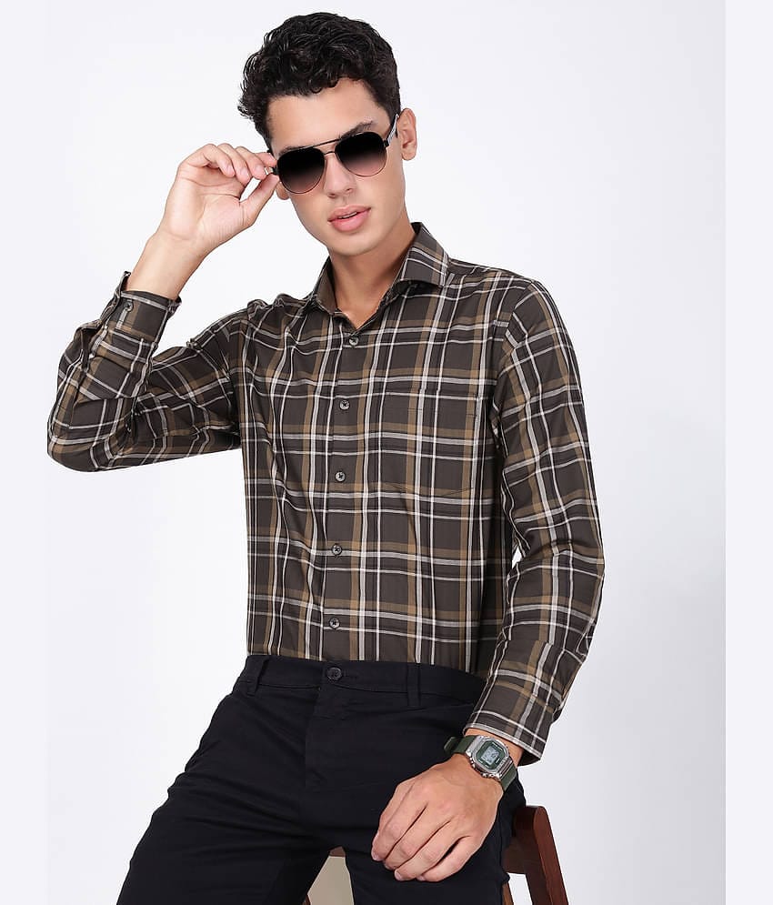 IVOC Cotton Slim Fit Full Sleeves Men's Formal Shirt - Green ( Pack of 1 )