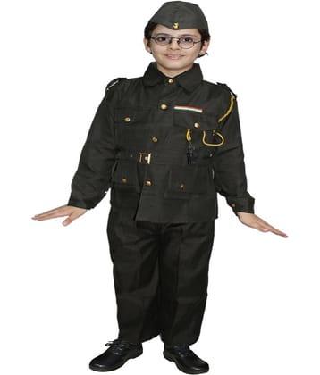 Kaku Fancy Dresses Subhash Chandra Bose Costume For Boys | National Hero Freedom Fighter Fancy Dress For Independence Day & Republic Day - 2-3 Years
