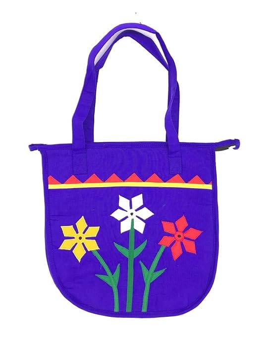 Handmade Shoulder Bags for Girls Hobo Hand Bag for Women Traditional Floral Applique 08 Inches