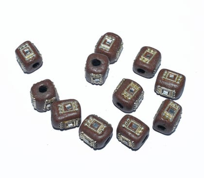 Handmade Kashmiri Beads use for jewelry makings, KASM-20-Per Packet of 25 Pcs / 14X11 MM