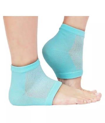Silicone Gel Pad Socks Heel Support 1 Pair In Blue - None