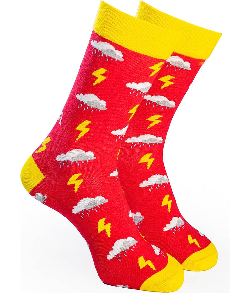 Man Arden - Red Cotton Men's Mid Length Socks ( Pack of 1 )