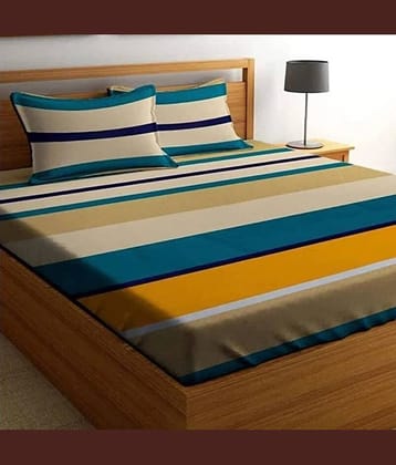 Decent Home Multicolor Cotton 1 Single Bedsheet with 2 Pillow Covers ( 225 cm x 121 cm )