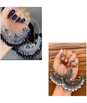 Samridhi DC Silver Drop Earrings ( Pack of 2 )