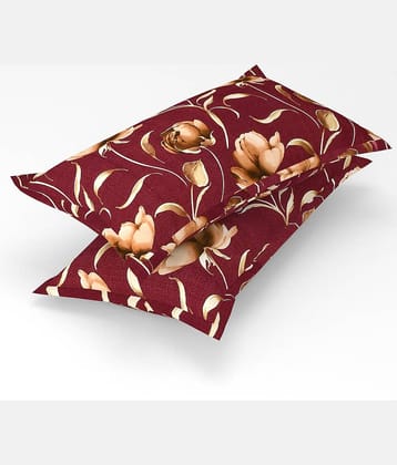 gharsaaz - Pack of 2 Poly Cotton Floral Standard Size Pillow Cover ( 68.58 cm(27) x 43.18 cm(17) ) - Multi