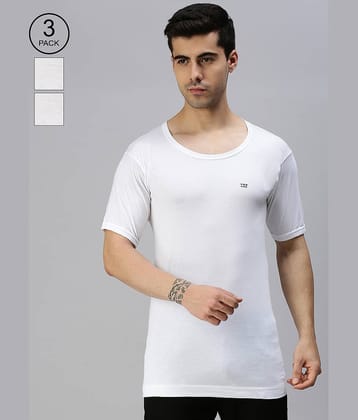 Pack of 3 Lux Cozi - White Cotton Blend Men's Vest