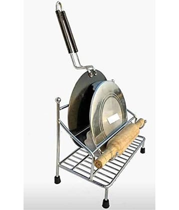 Winstar - Silver Stainless Steel Rolling Pin Holder ( Pack of 1 )