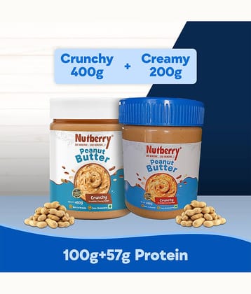 Nutberry 600 gm Chunky Nut Butter ( Pack of 2 )