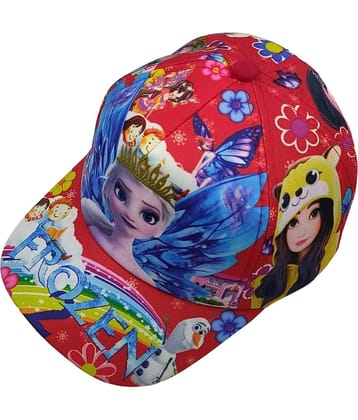 Zacharias Unisex Kids Cotton Cap kc-16 Red_1-5 Years) (Pack of 1)