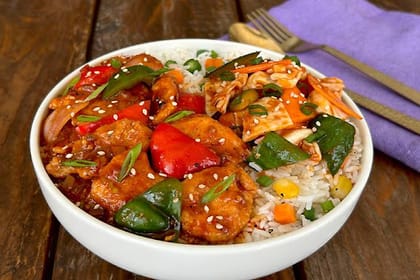 Oyster Bbq Chicken Rice Bowl