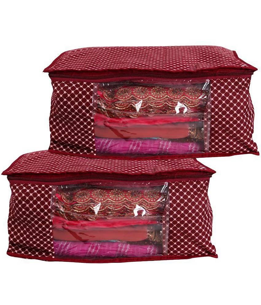 Bulbul Red Saree Covers - 2 Pcs