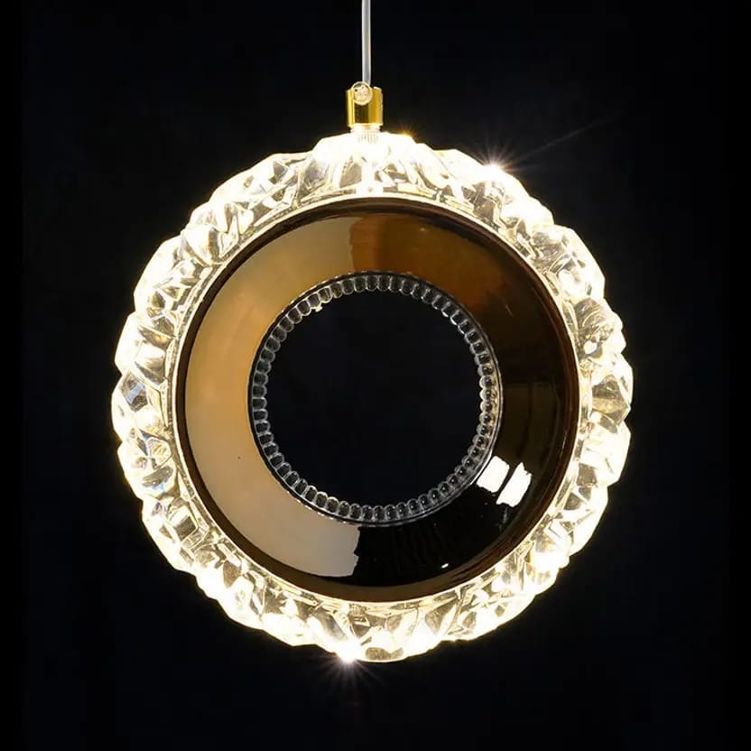 SPARKWORLD CRY-RING LED Ceiling Light (Warm White, Crystal Edge) Pendants Ceiling Lamp (Yellow)