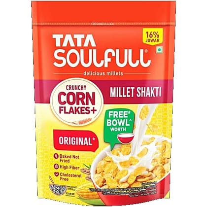 Tata Soulfull Original Crunchy Corn Flakes+ With Millet Shakti, 260 g Tata Soulfull Original Crunchy Corn Flakes+ With Millet Shakti, 260 g