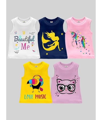 Kuchipoo Pack of 5 Girls Cotton Blend T-Shirt ( Multicolor4 )