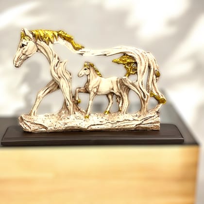 Shadow Horse Showpiece Best For Gifting Home Office Decor Horse in Horse Statue Height 22 Cm-Poly Resin