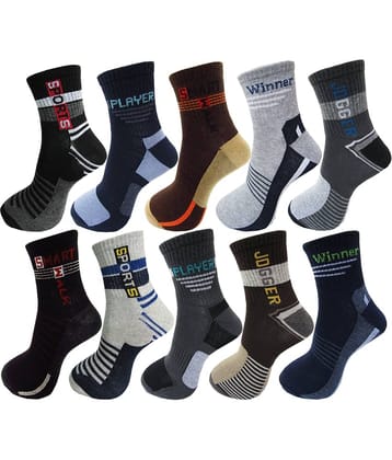 RC. ROYAL CLASS - Cotton Men's Self Design Multicolor Ankle Length Socks ( Pack of 10 )