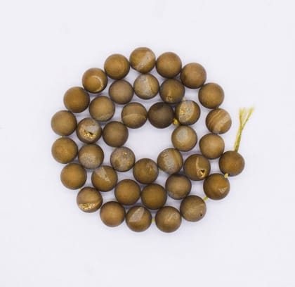 Druzy Agate Beads For Jewelry Making. SPDZ-005-1 String of 38 Pieces / 10 MM