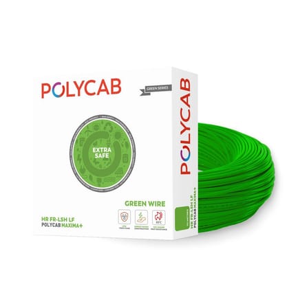 Polycab Maxima plus 90m, 1sqmm Eco-Friendly Greenwire PVC Insulated Copper Cable for Domestic & Industrial Connections Electric Wire(Green)