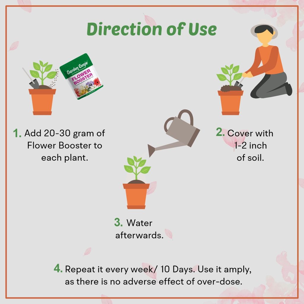 Garden Genie Flower Booster for Flowering Plants 830g | Essential Organic Growth Fertilizer for All Flower Plants, Powder