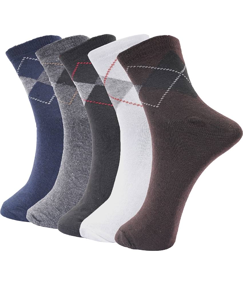 PENYAN - Cotton Men's Printed Multicolor Ankle Length Socks ( Pack of 5 )