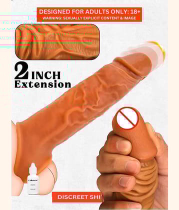 2 Inch Instant Size Increase Dragon Extender Condom Indian Skin Color Best Silicon Material Double Hole Condom