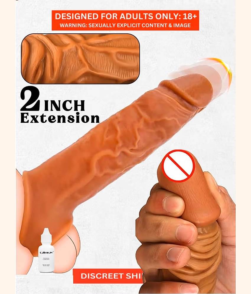 2 Inch Instant Size Increase Dragon Extender Condom Indian Skin Color Best Silicon Material Double Hole Condom