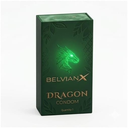 BelvianX Premium Size Dragon 6 Inch Condom For Men | Dragon condom 6 inch big size 1 Pcs.