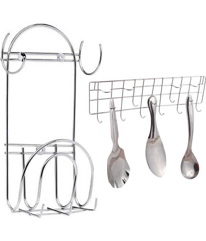 OC9 Silver Stainless Steel Storage Racks ( Pack of 2 )