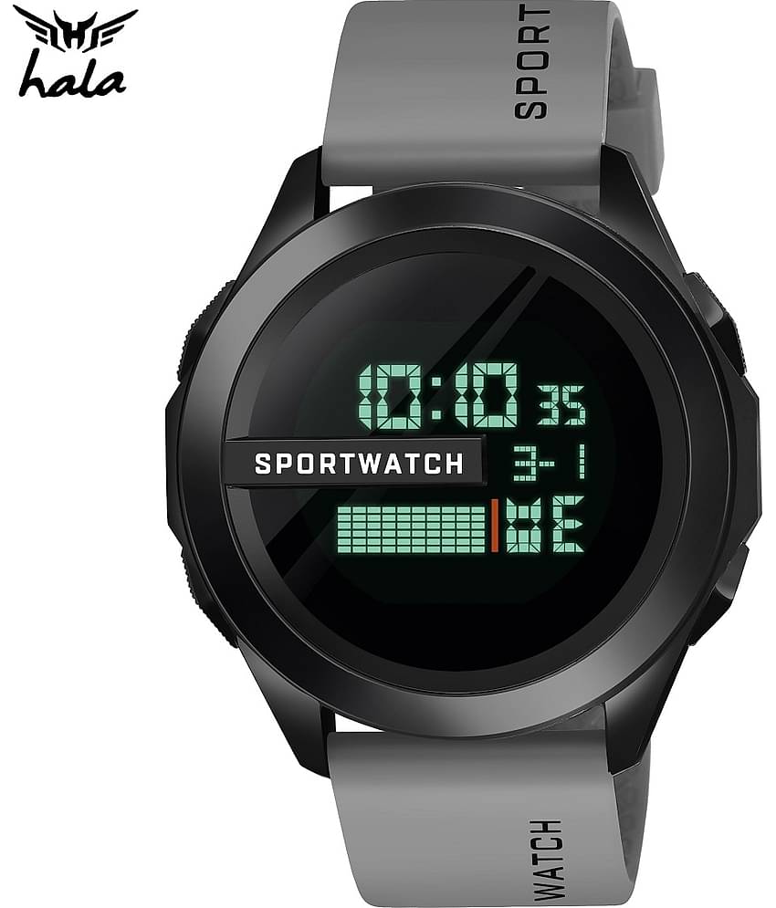 Hala - Light Grey Silicon Digital Men's Watch